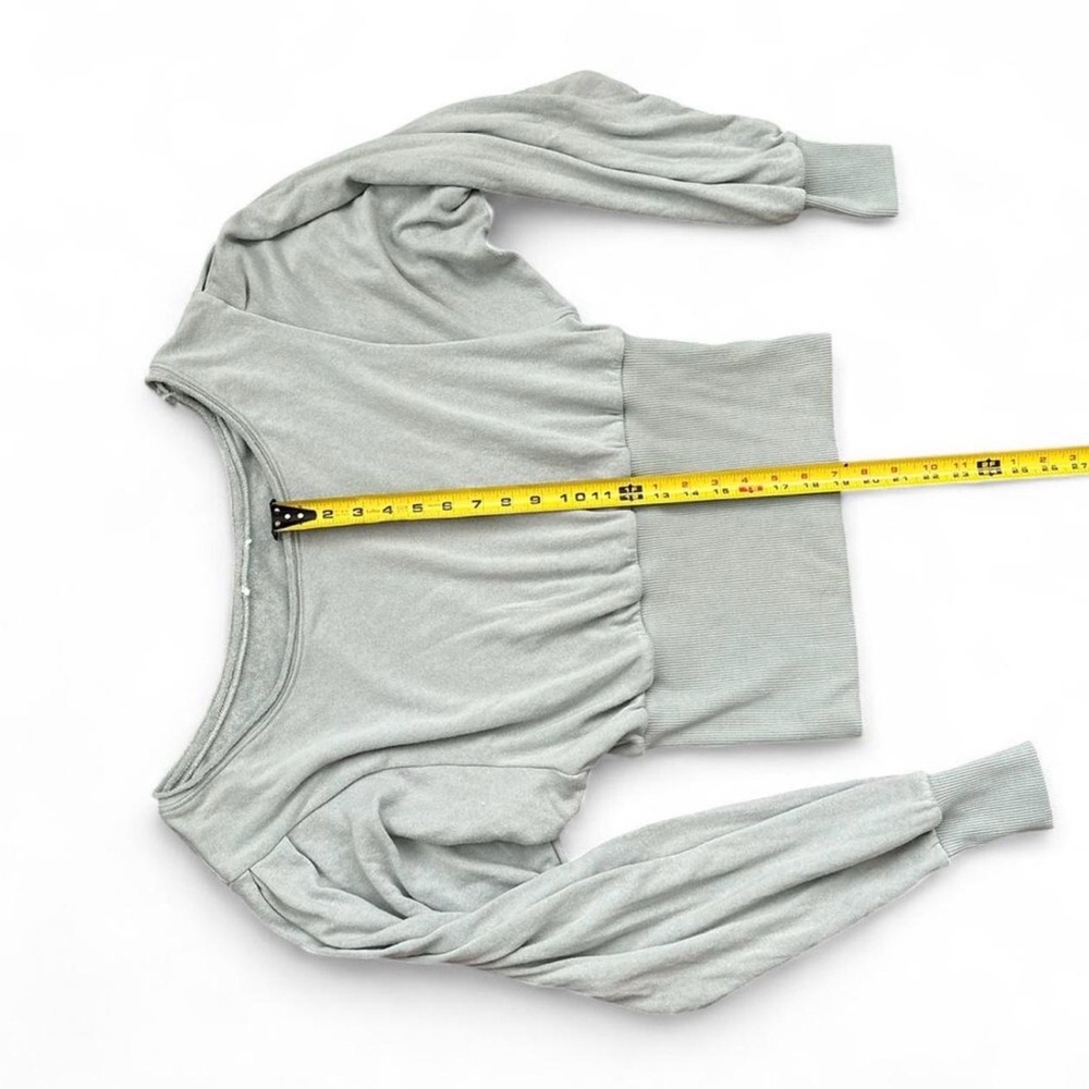 VENUS Off-the-Shoulder One-Sleeve Sweater in Sage - Picture 4 of 7